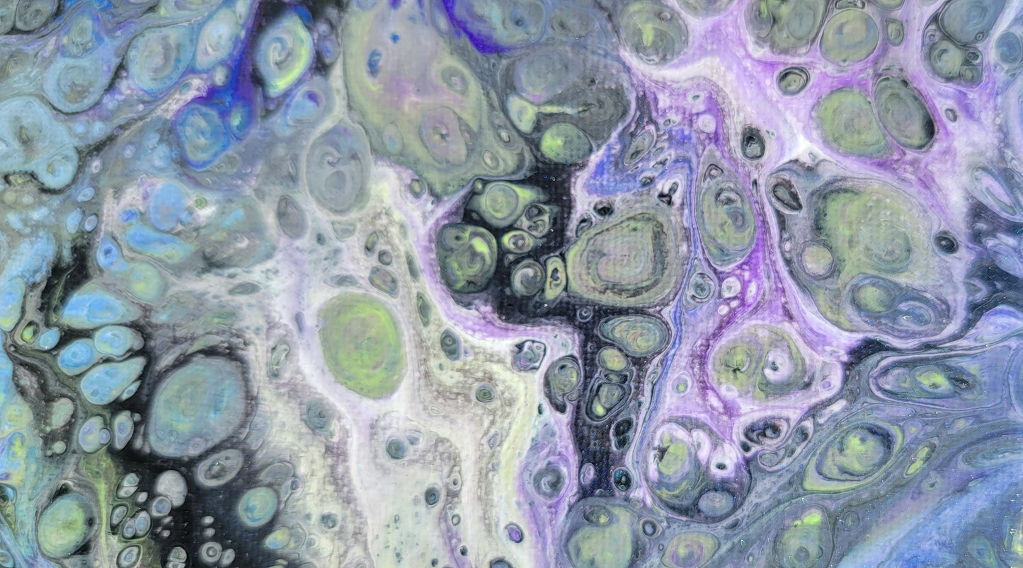 Poured Acrylic painting 5" x 7"