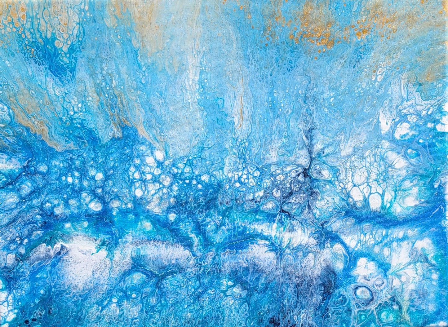 Poured Acrylic painting 12" x 16"