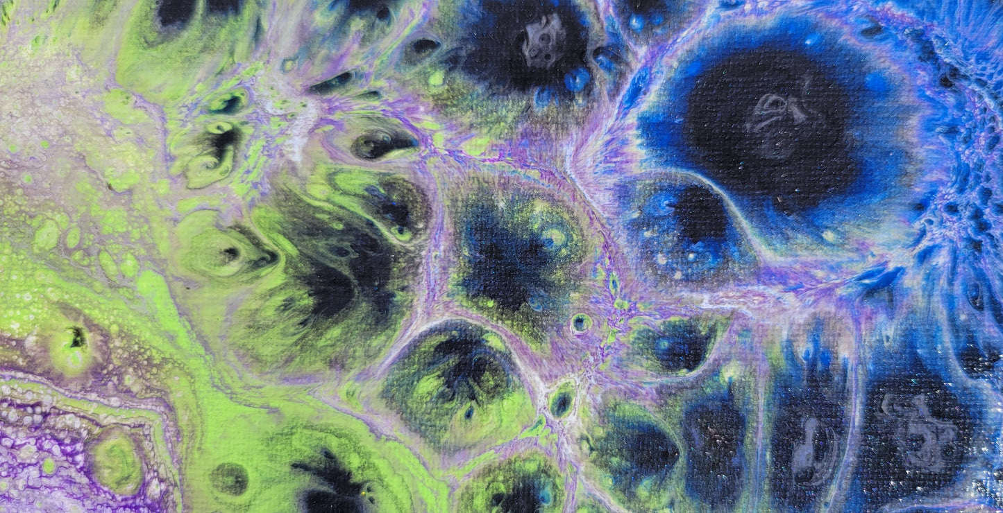 Poured Acrylic painting 9" x 12"