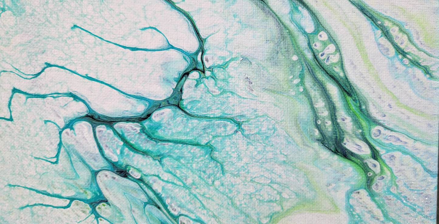 Poured Acrylic painting 12" x 12"