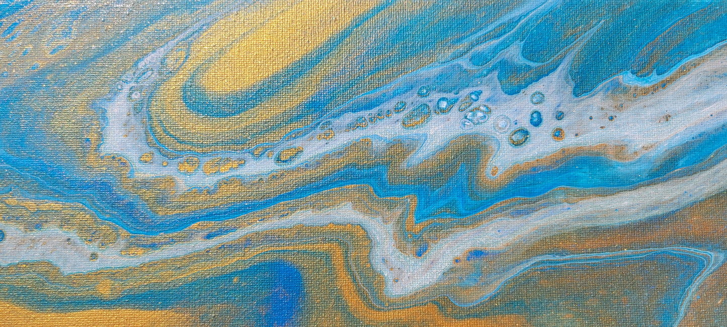 Gold Rush - Poured Acrylic painting 12" x 16"