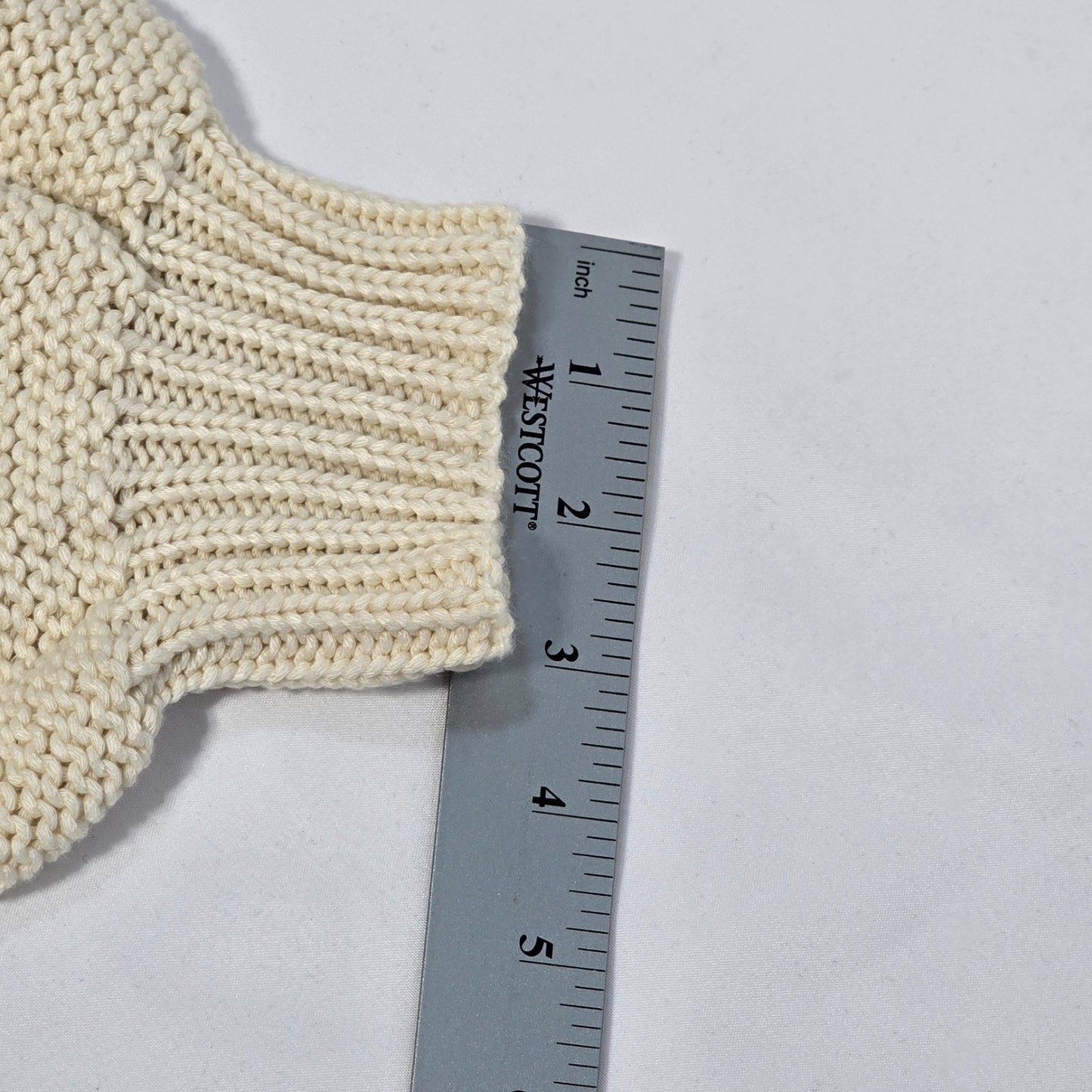 POL Cream Fringe Knit Henley Sweater Long Sleeve Cozy Pullover Medium