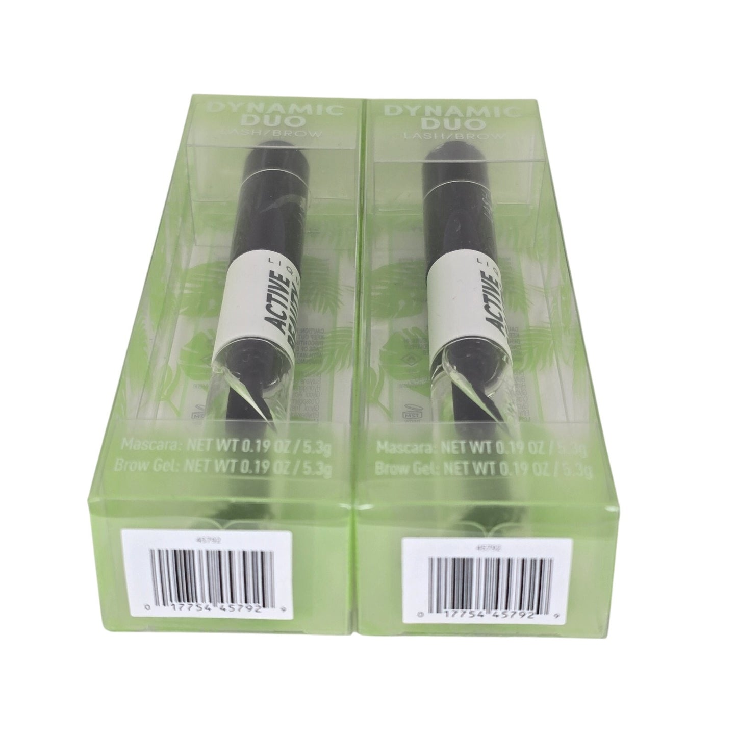 2-Pack Lique Active Beauty Dynamic Duo Lash & Brow Mascara & Gel 0.19oz Each NEW
