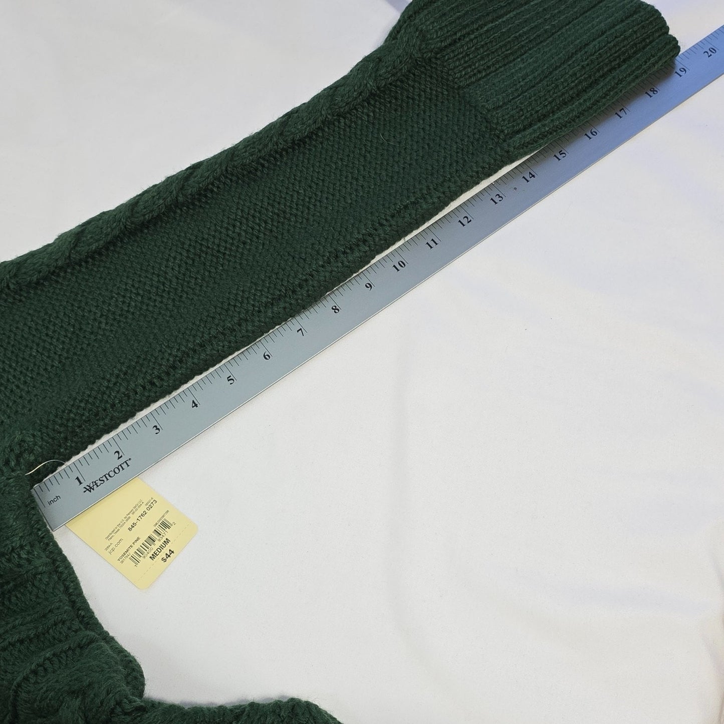 St. John’s Bay Women’s Cable Knit Sweater Mock Green Medium NWT Yosemite Pine