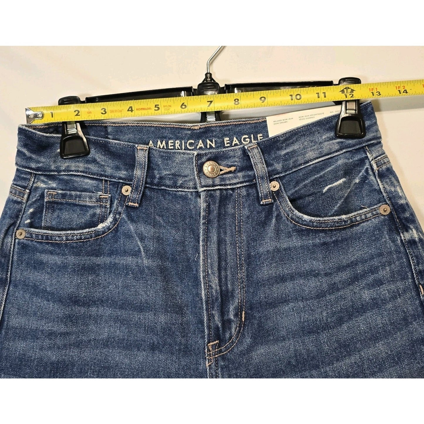 NWT American Eagle Sz 0 25W Relaxed Mom Jeans High Rise Jeans