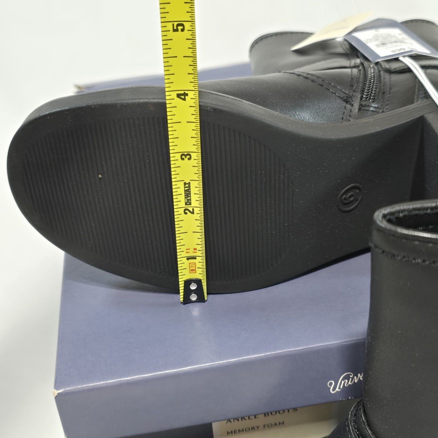 Universal Thread Connor Black Ankle Boots Size 6 Memory Foam Buckle Moto Boot