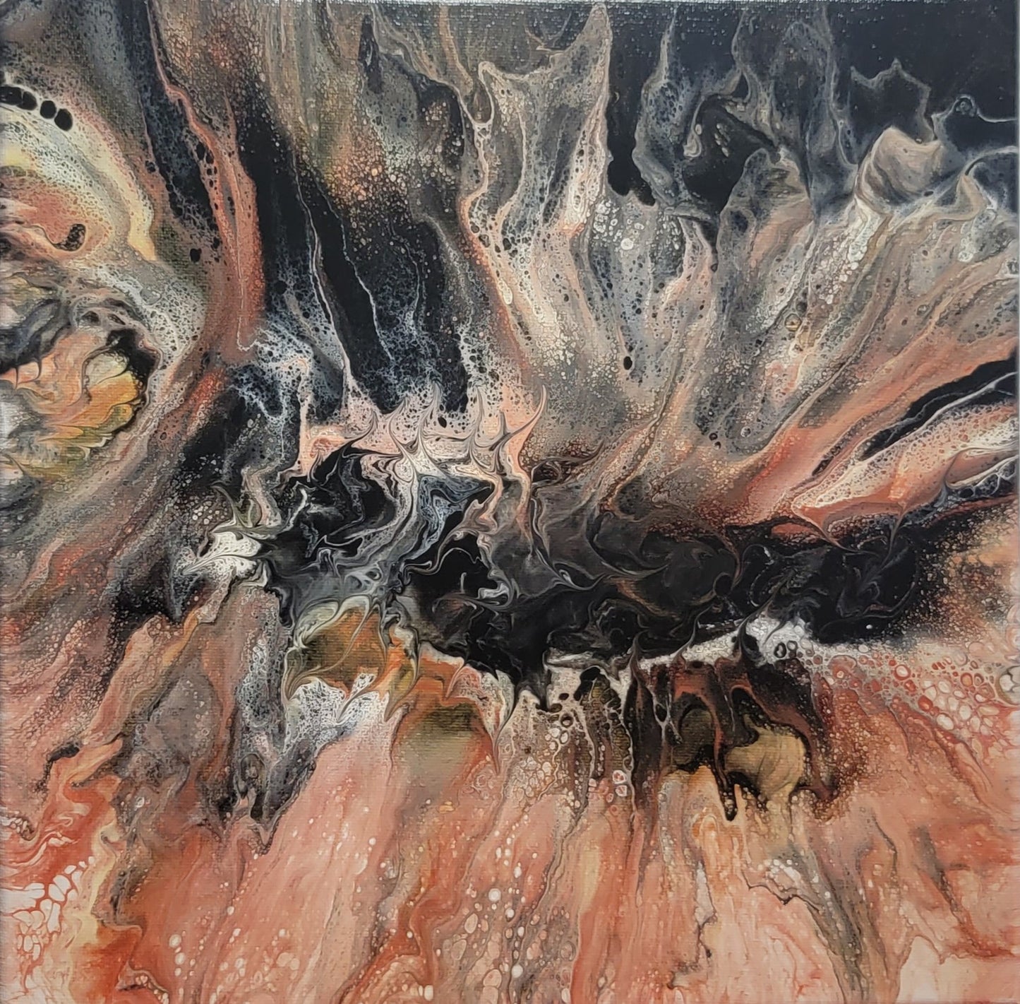 Poured Acrylic painting 12" x 12"