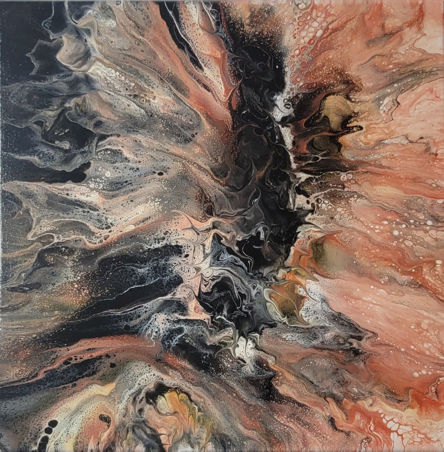 Poured Acrylic painting 12" x 12"