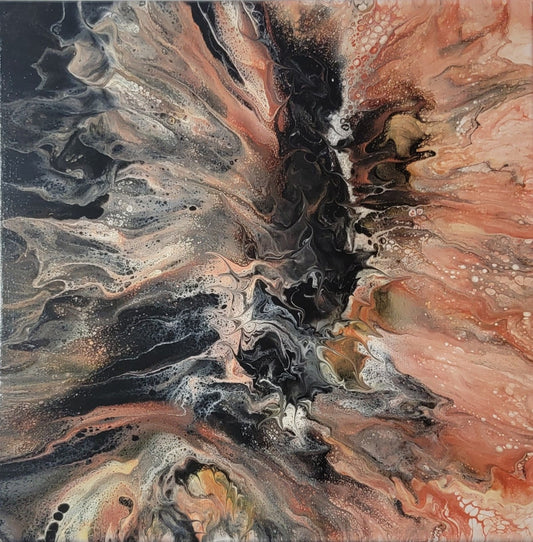 Poured Acrylic painting 12" x 12"