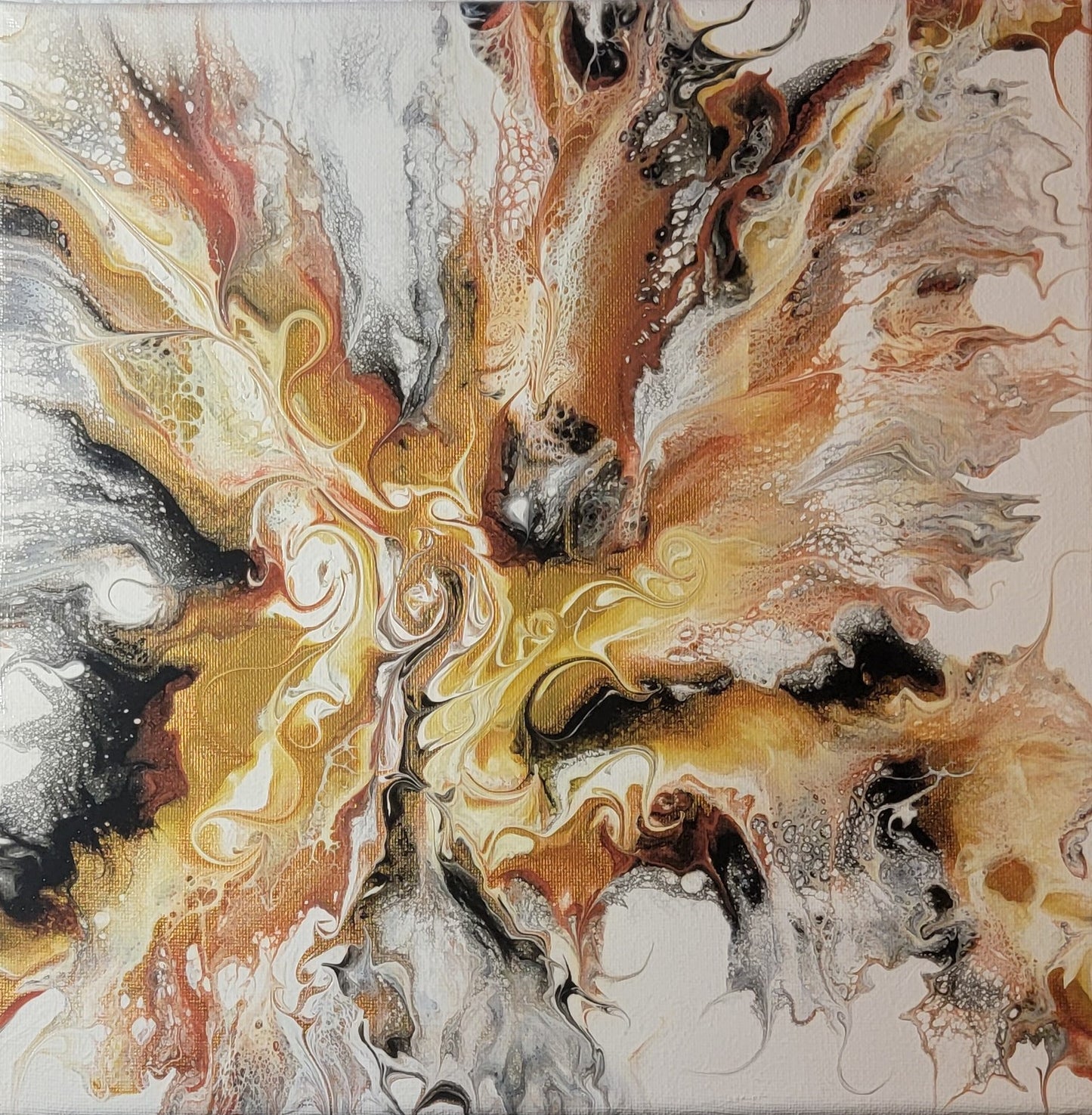 Poured Acrylic painting 12" x 12"