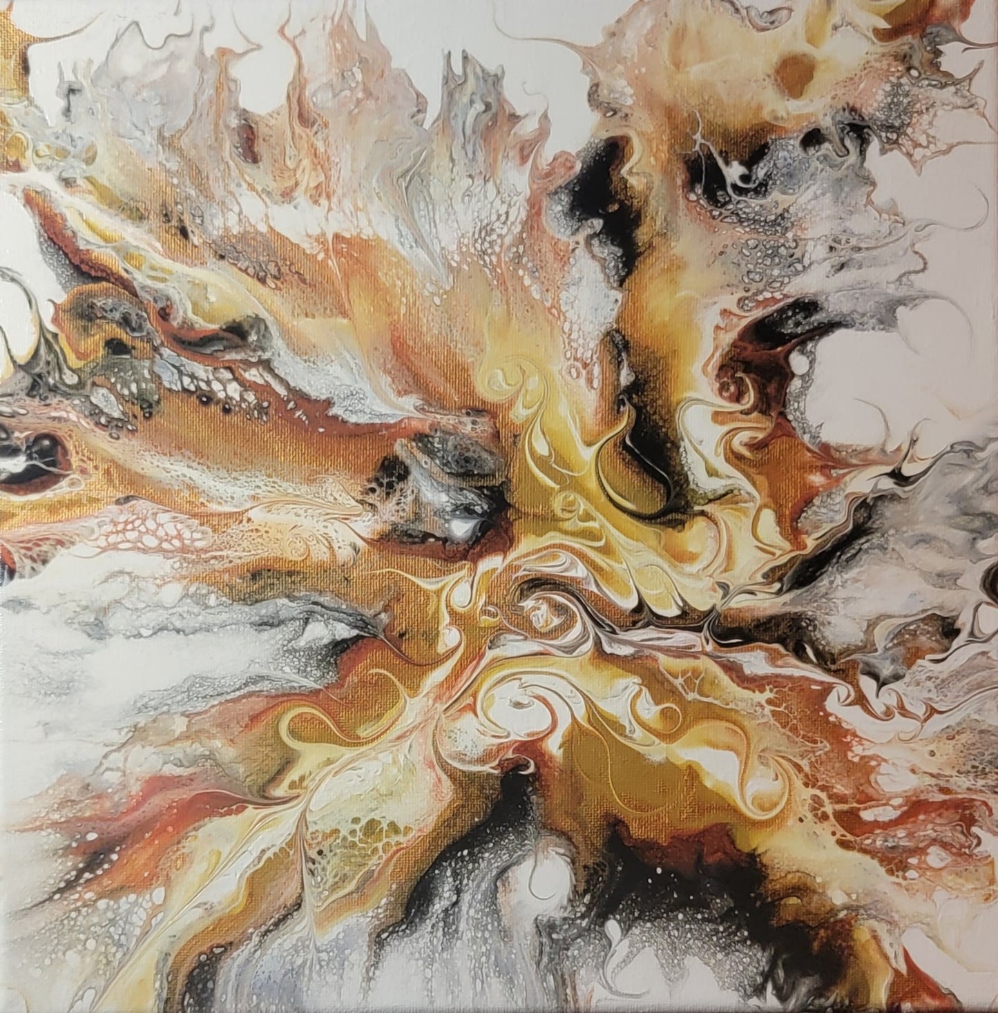 Poured Acrylic painting 12" x 12"