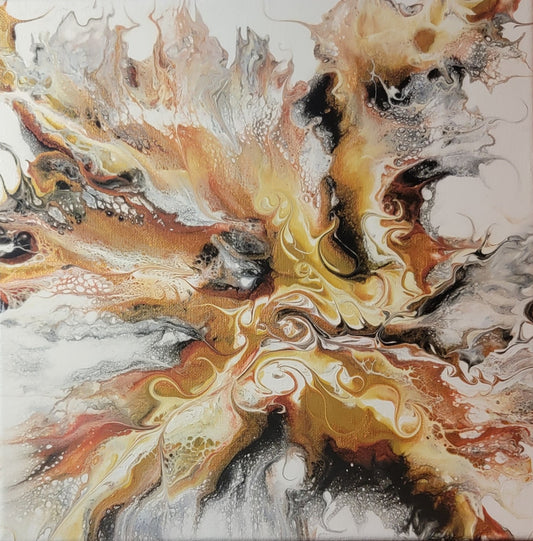 Poured Acrylic painting 12" x 12"