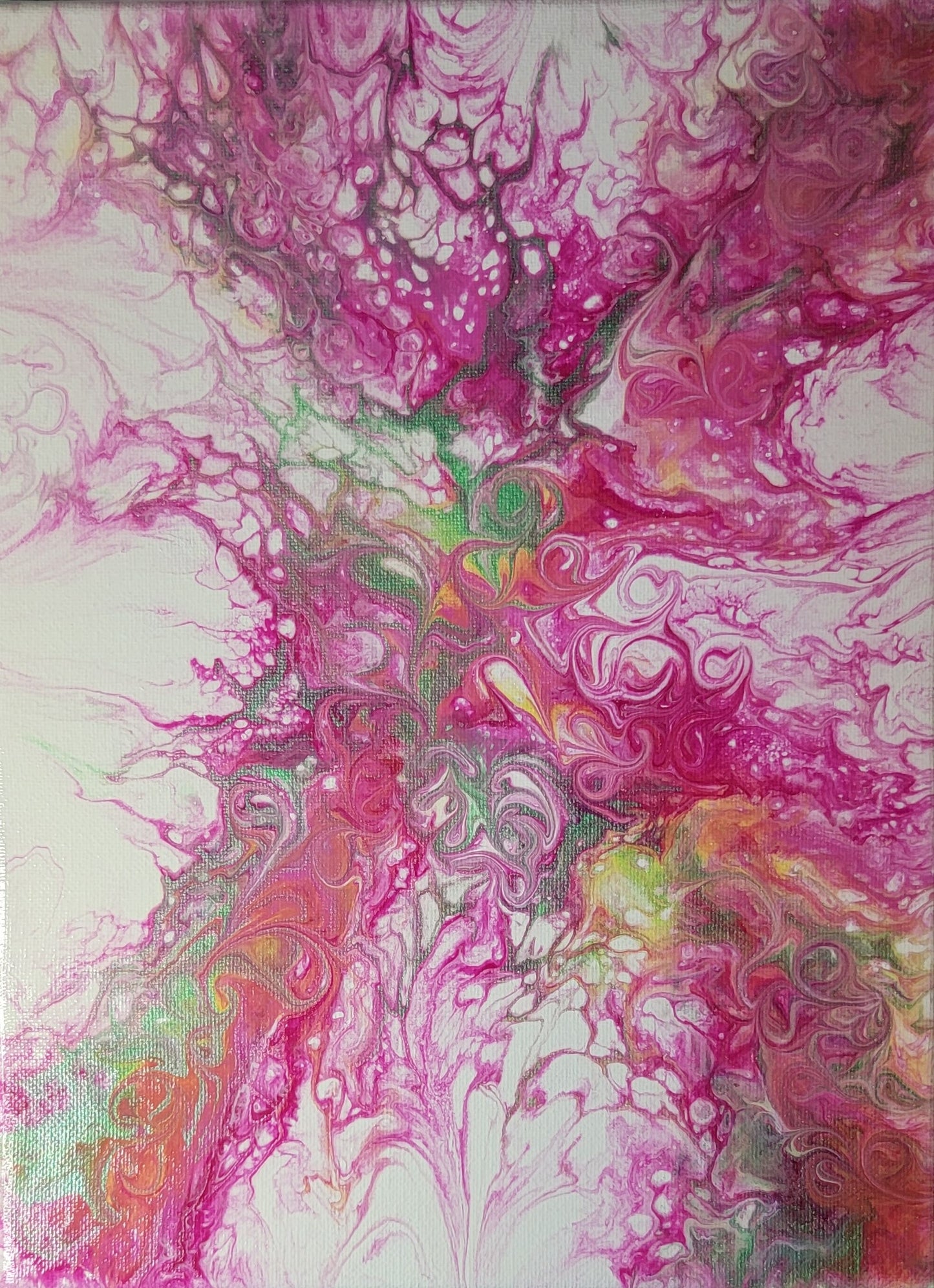 Poured Acrylic painting 9" x 12"