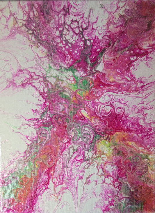 Poured Acrylic painting 9" x 12"