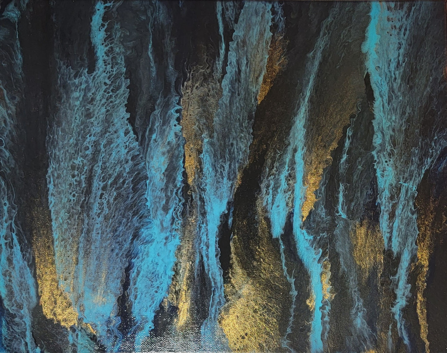 Poured Acrylic painting 11" x 14"