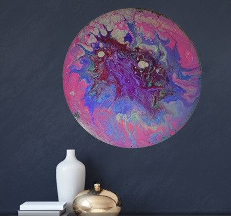 Infinite - Poured Acrylic painting 12" Round