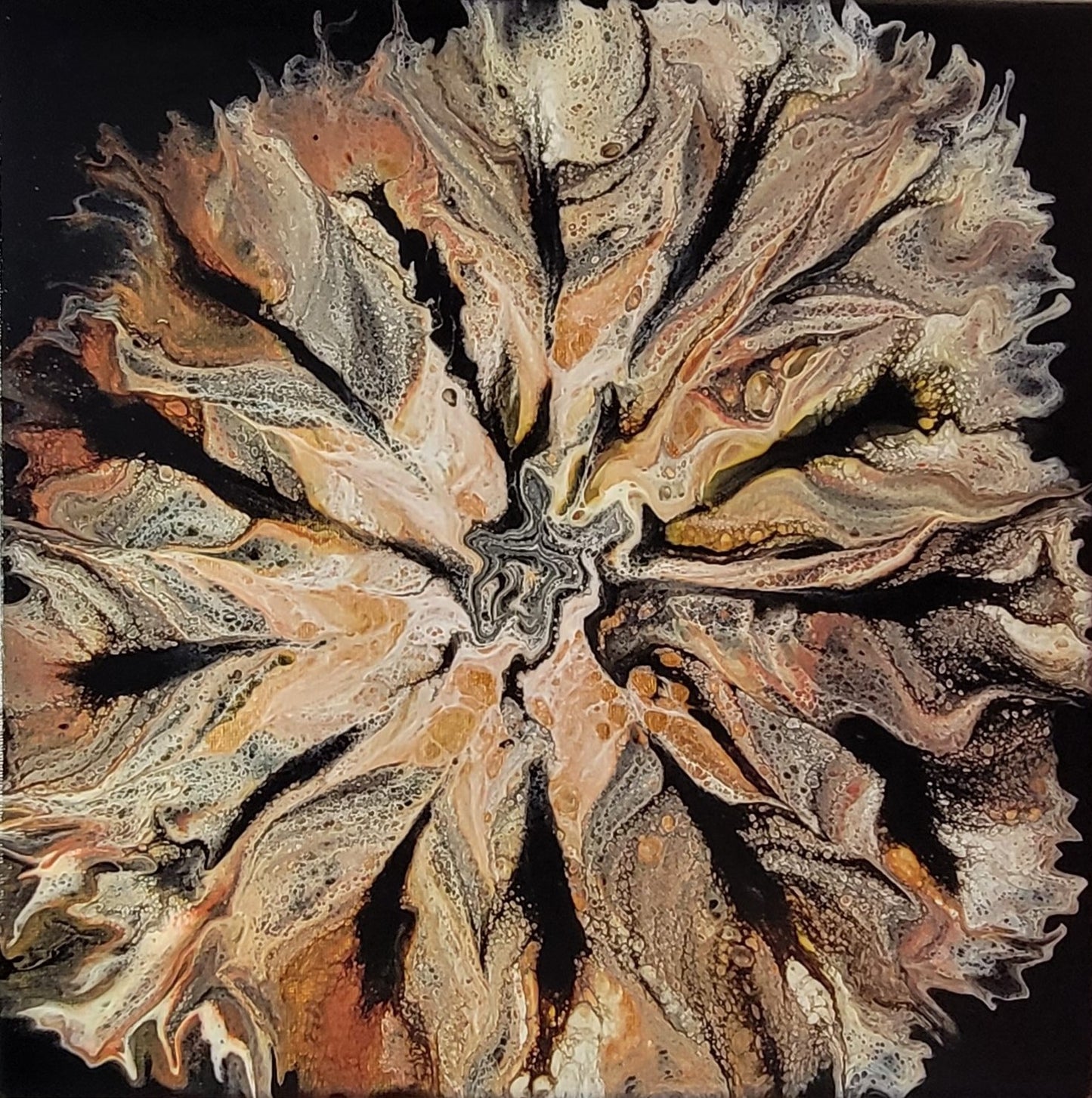 Poured Acrylic painting 12" x 12"