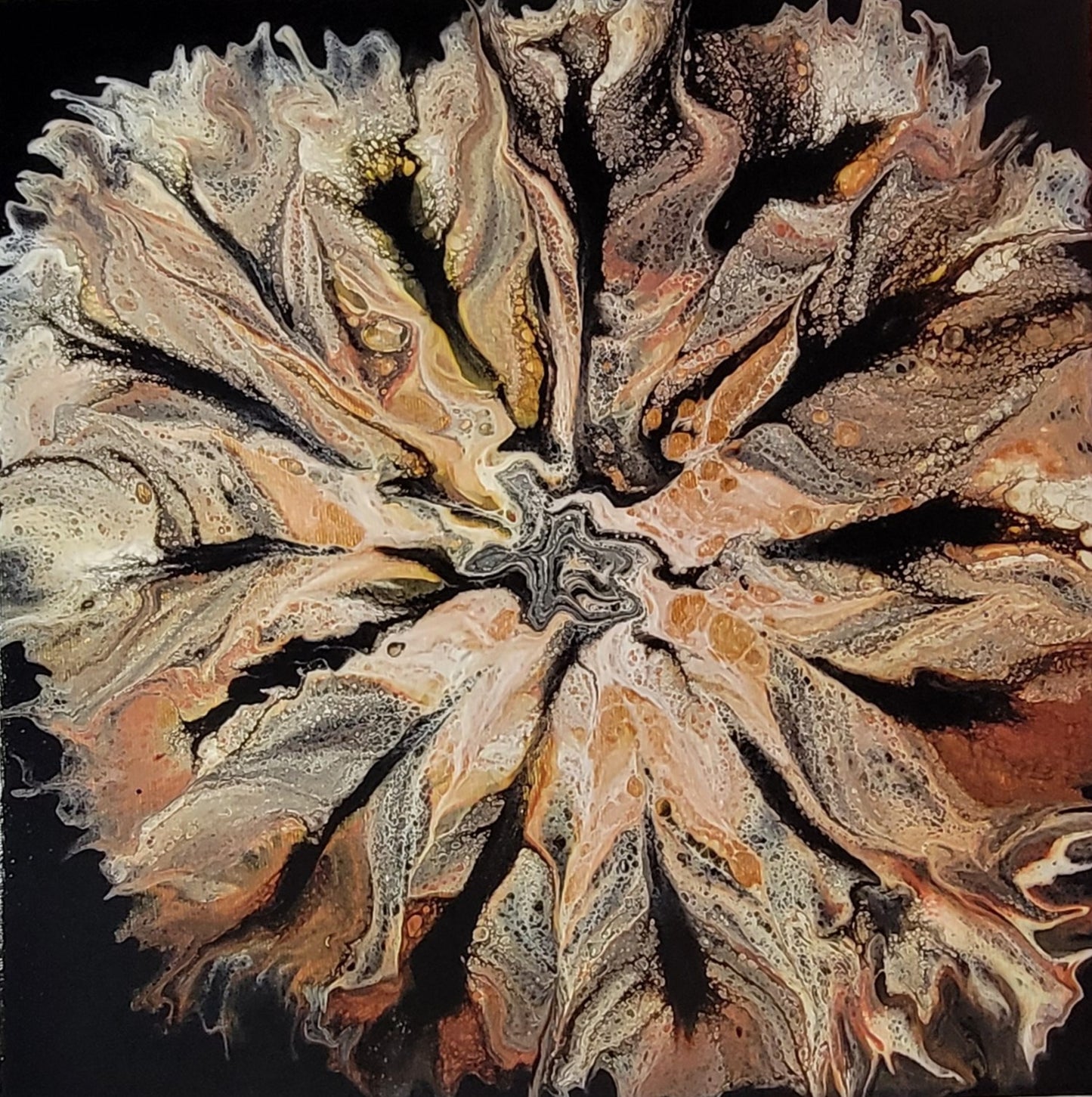 Poured Acrylic painting 12" x 12"