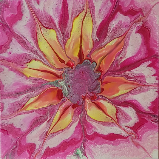 Poured Acrylic painting 12" x 12"