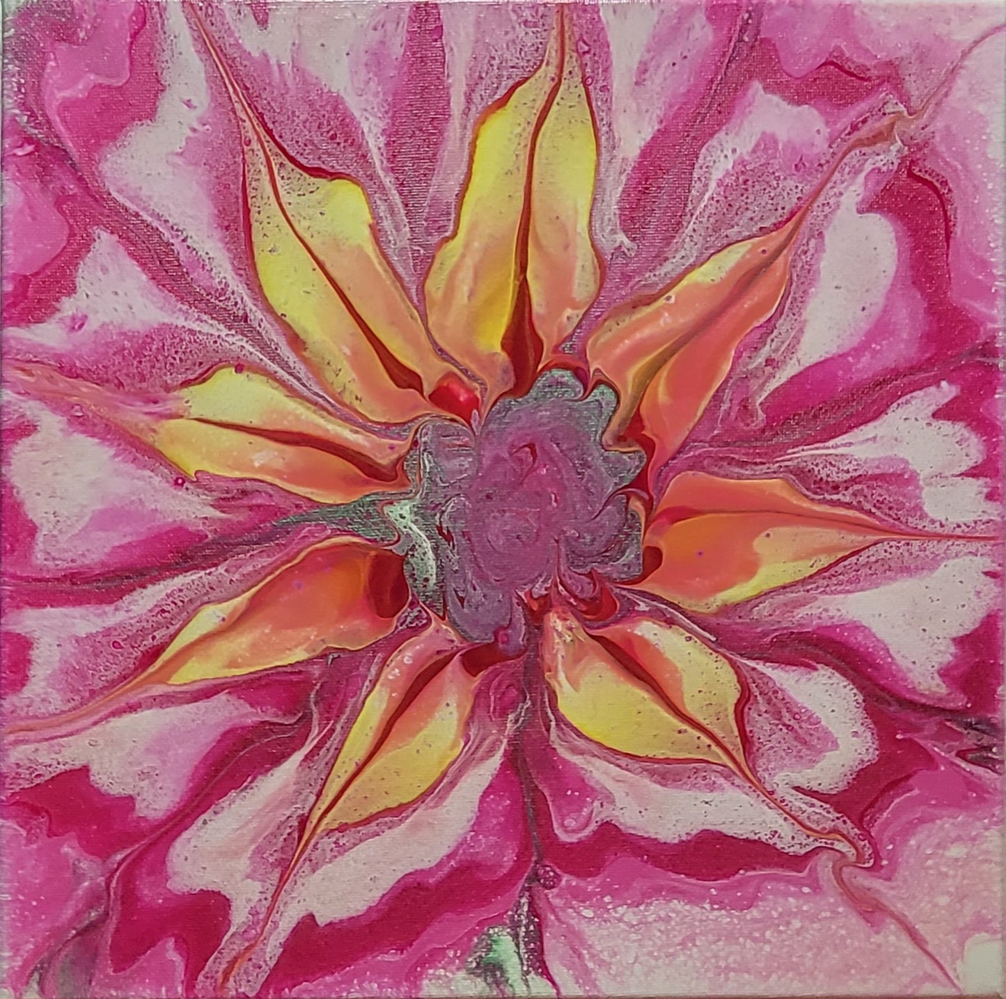 Poured Acrylic painting 12" x 12"