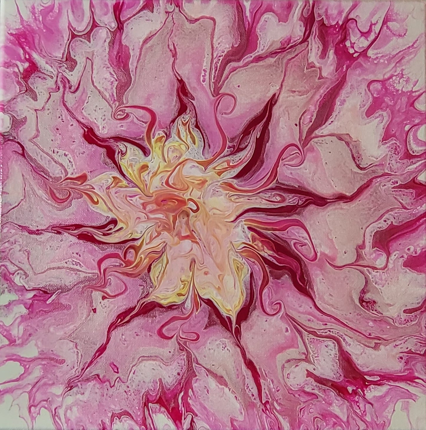 Poured Acrylic painting 12" x 12"