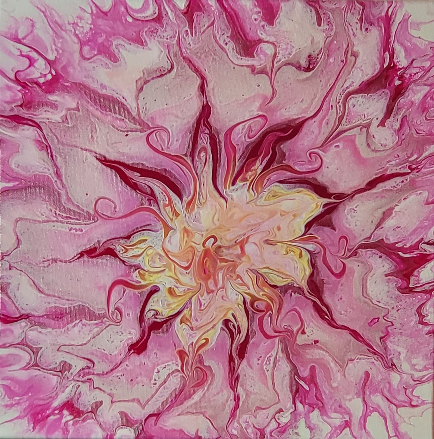 Poured Acrylic painting 12" x 12"