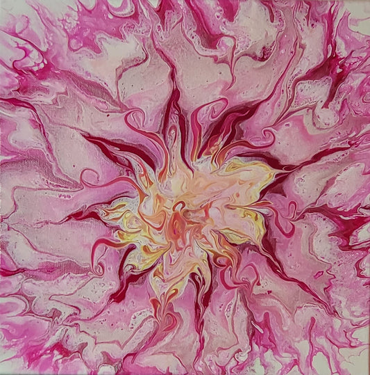 Poured Acrylic painting 12" x 12"