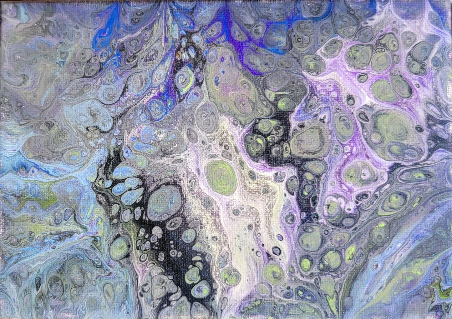 Poured Acrylic painting 5" x 7"