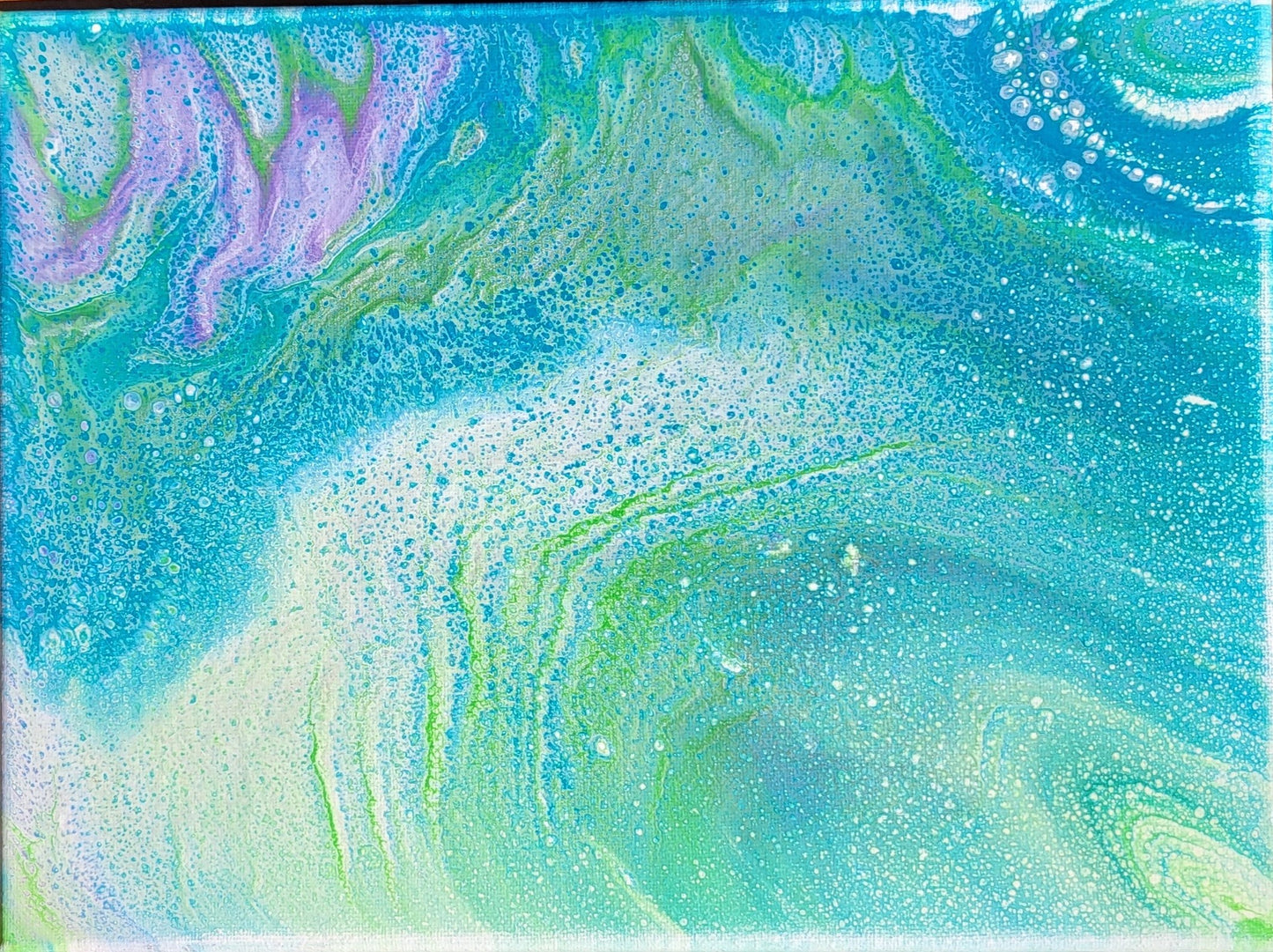 Poured Acrylic painting 9" x 12"