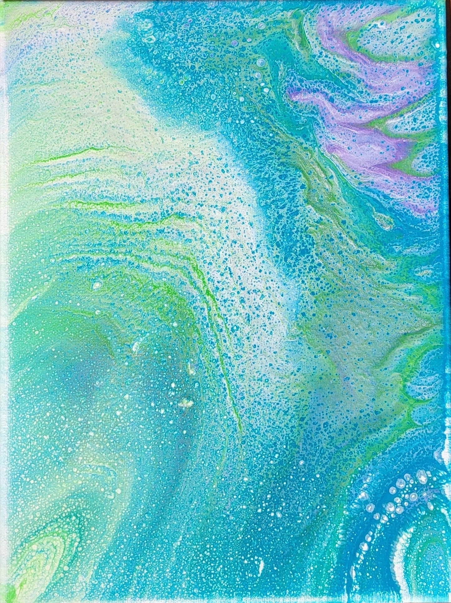 Poured Acrylic painting 9" x 12"