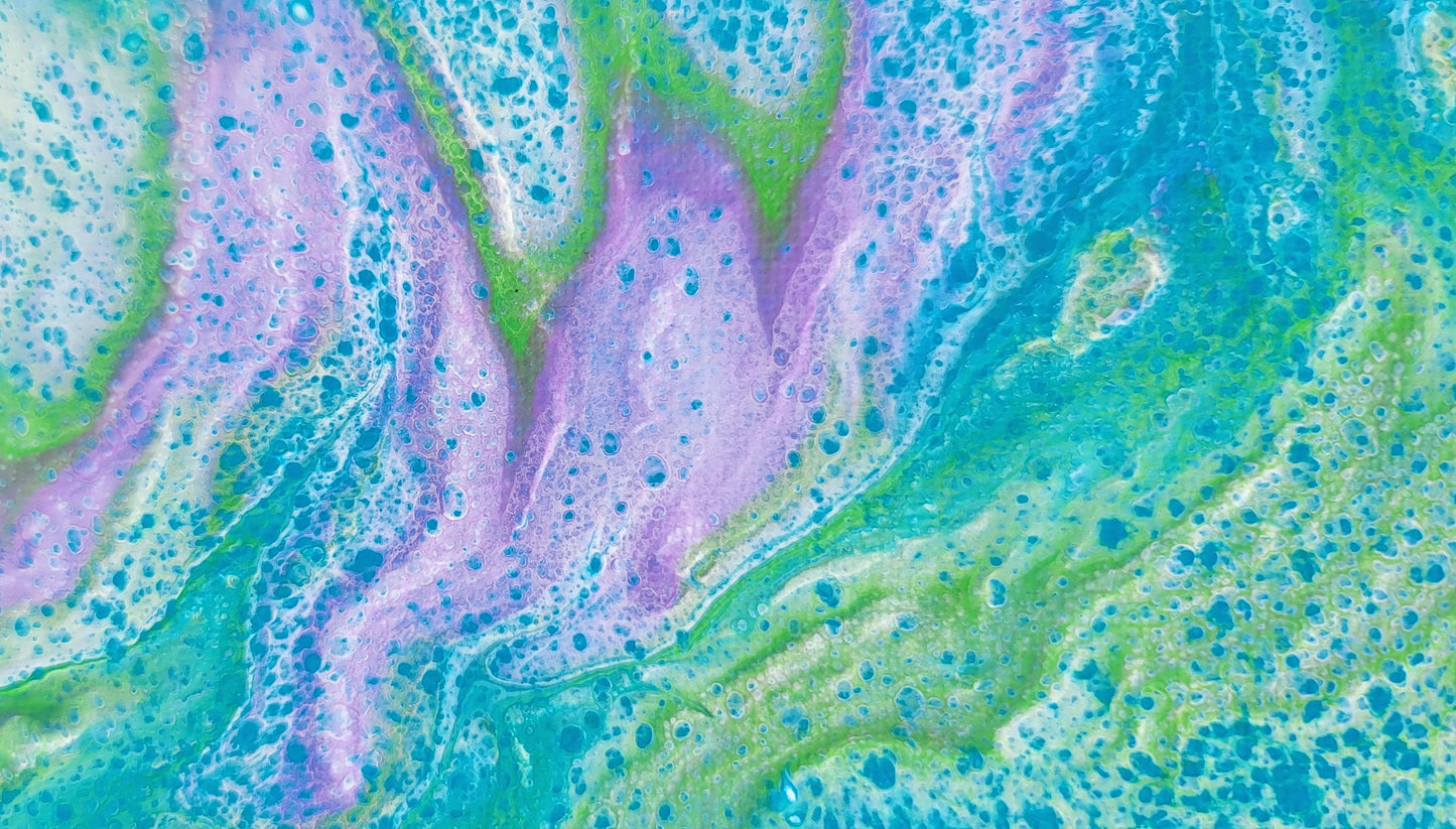 Poured Acrylic painting 9" x 12"