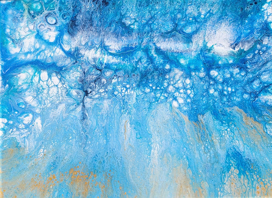 Poured Acrylic painting 12" x 16"