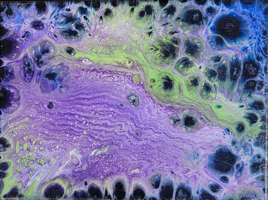 Poured Acrylic painting 9" x 12"