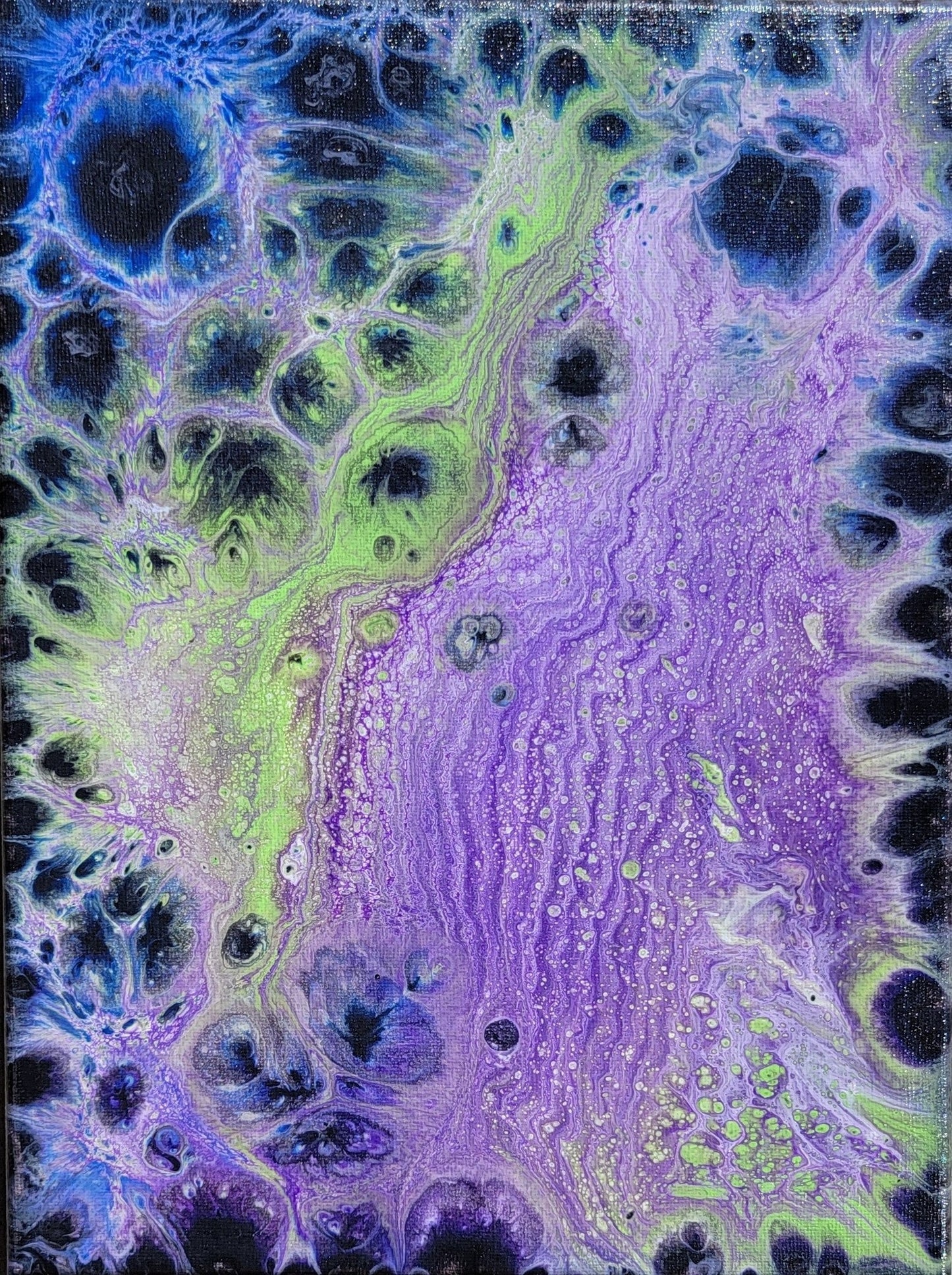 Poured Acrylic painting 9" x 12"