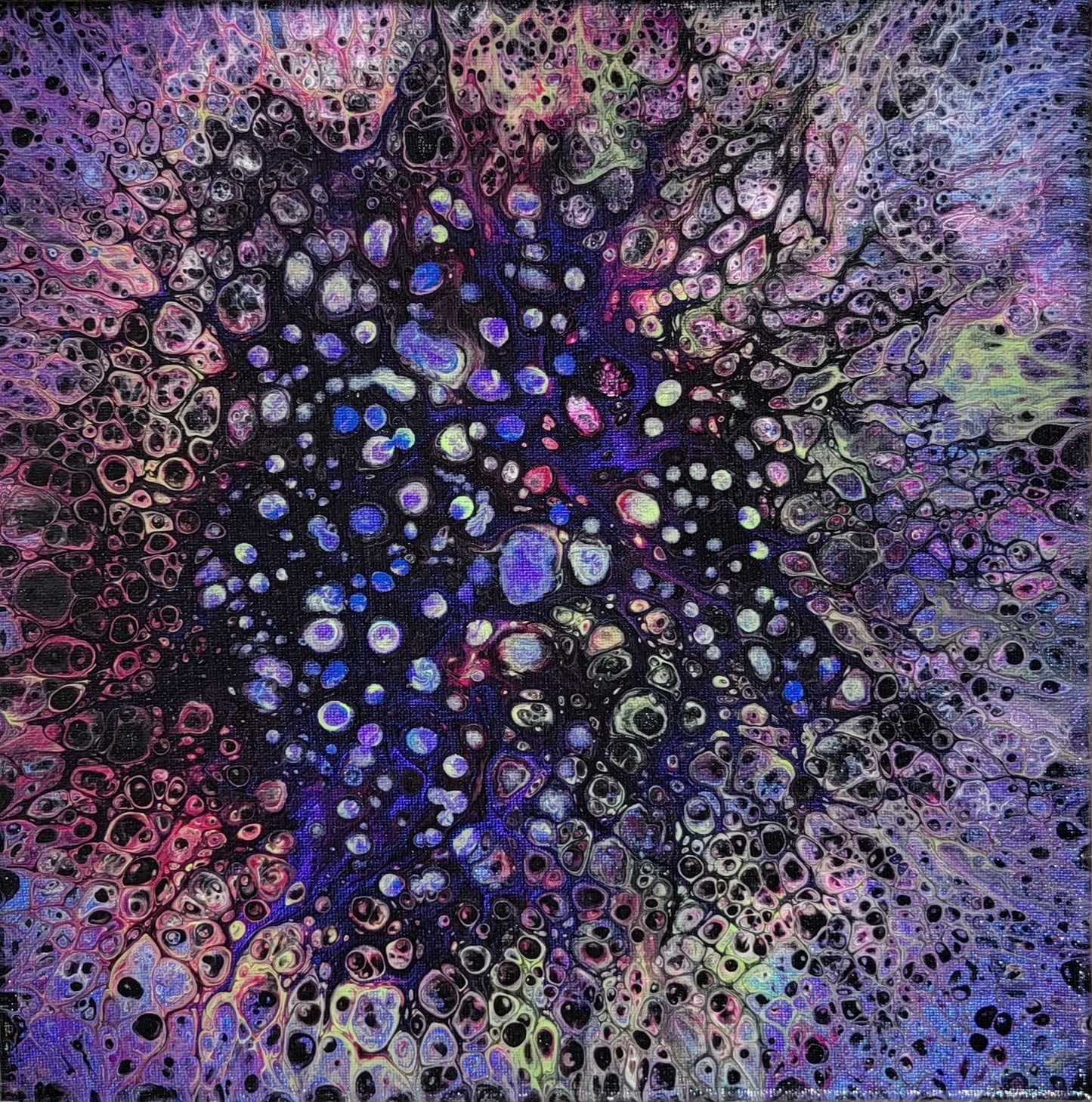 Poured Acrylic painting 12" x 12"