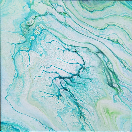 Poured Acrylic painting 12" x 12"
