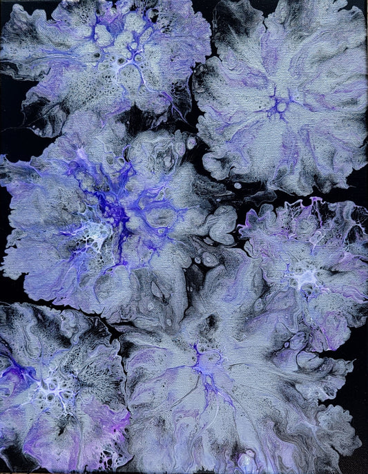 Poured Acrylic painting 11" x 14"