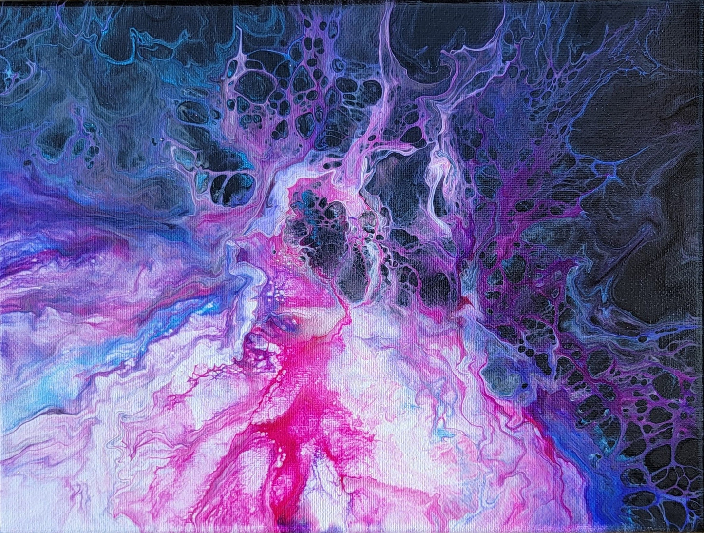 Poured Acrylic painting 9" x 12"
