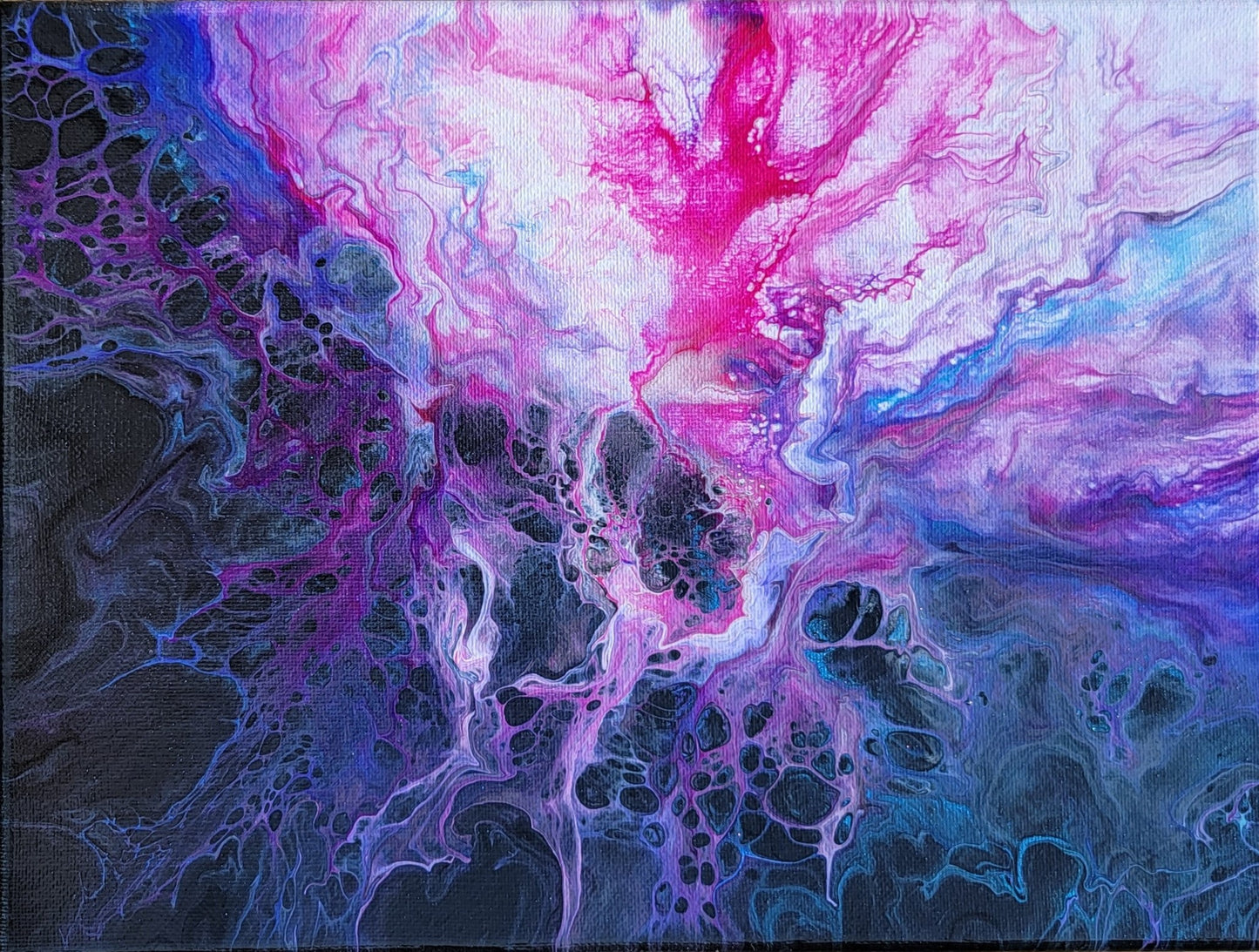 Poured Acrylic painting 9" x 12"