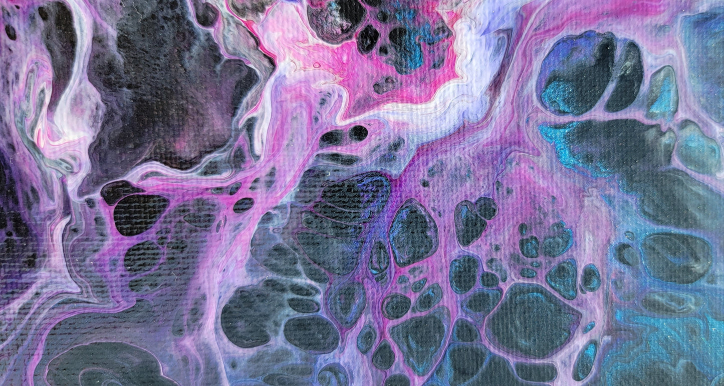 Poured Acrylic painting 9" x 12"