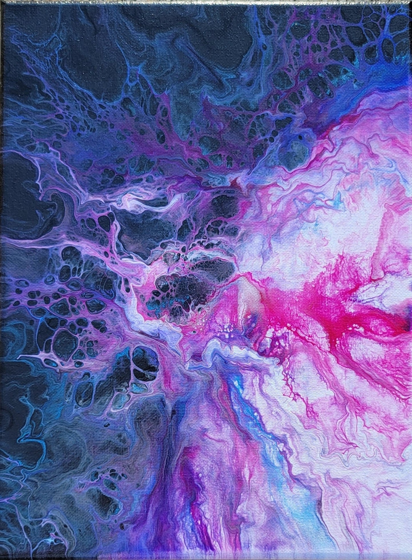 Poured Acrylic painting 9" x 12"
