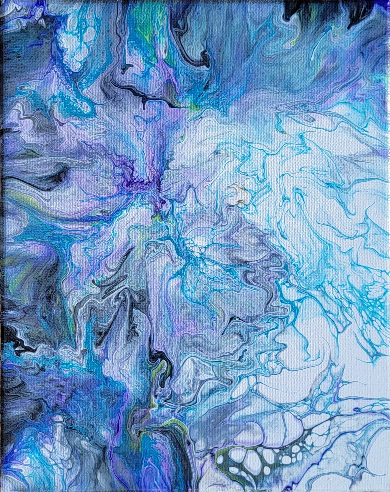 Poured Acrylic painting 8"x10"