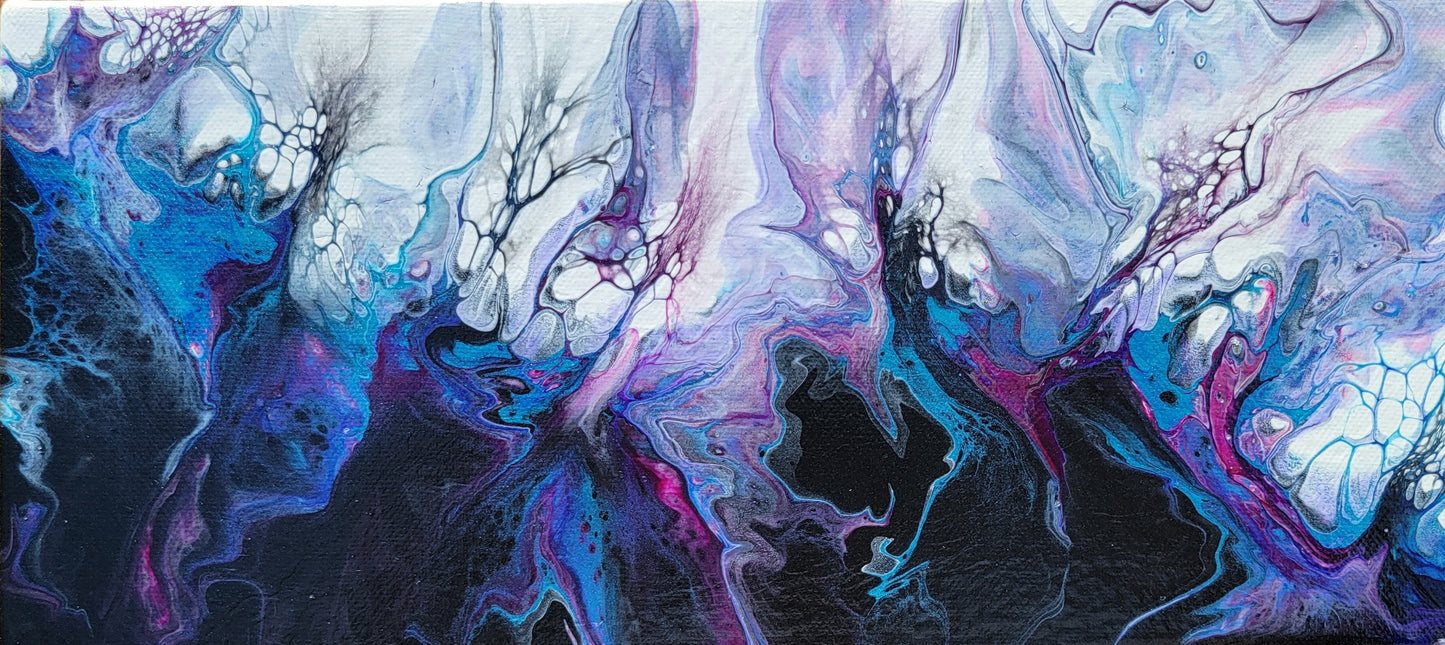Poured Acrylic painting 10.5" x 5"
