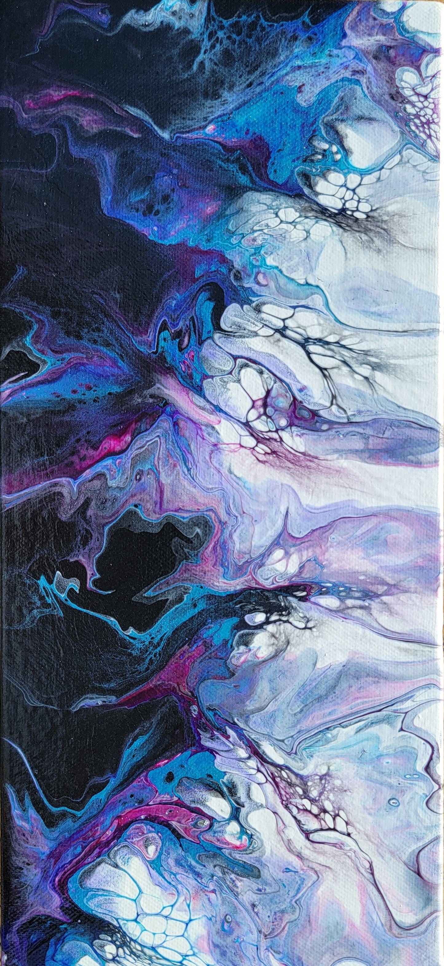Poured Acrylic painting 10.5" x 5"