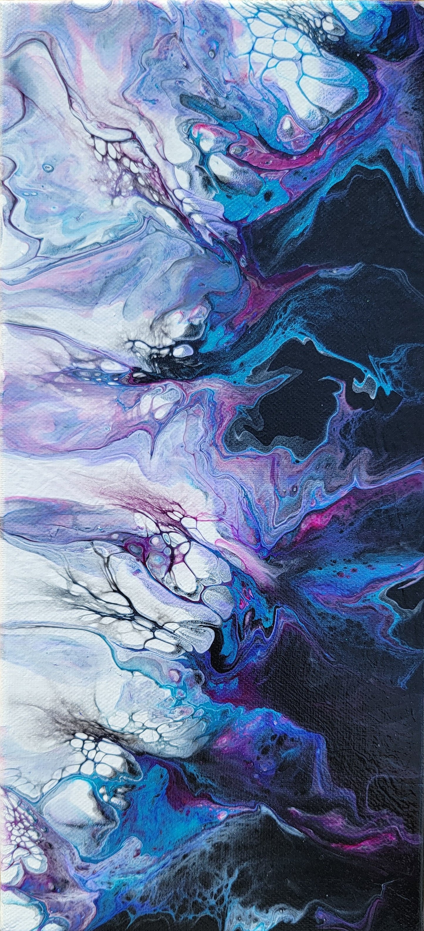 Poured Acrylic painting 10.5" x 5"