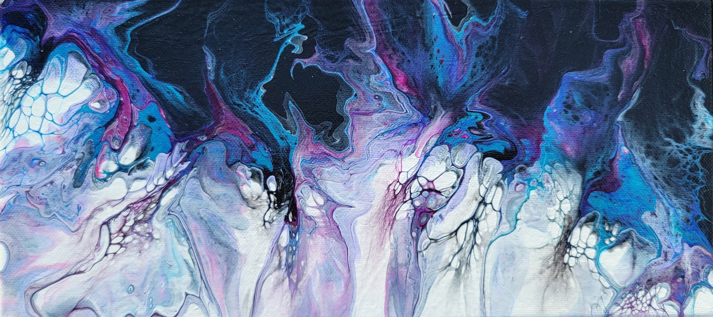 Poured Acrylic painting 10.5" x 5"