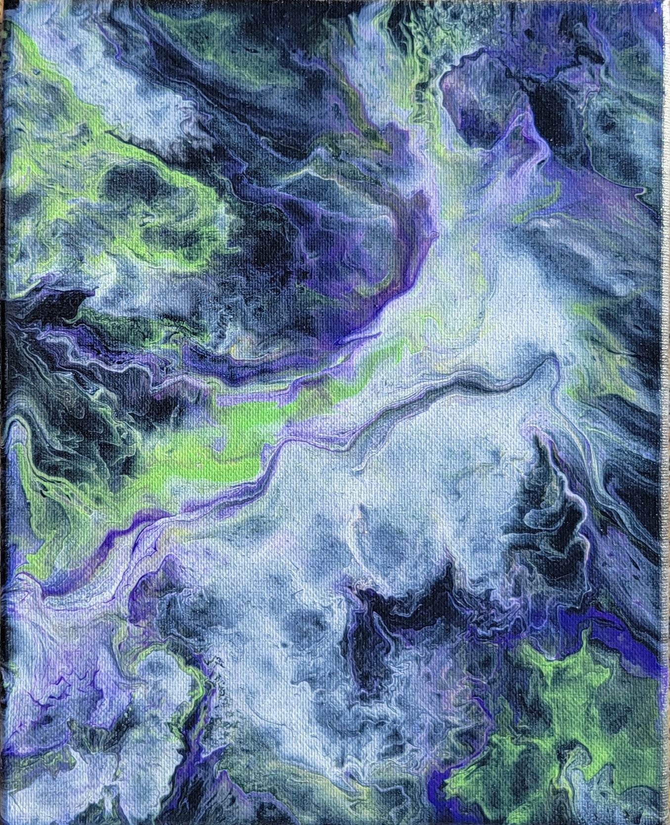 Poured Acrylic painting 8"x10"