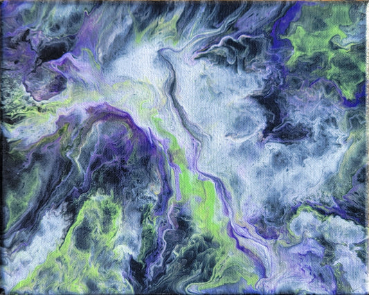 Poured Acrylic painting 8"x10"