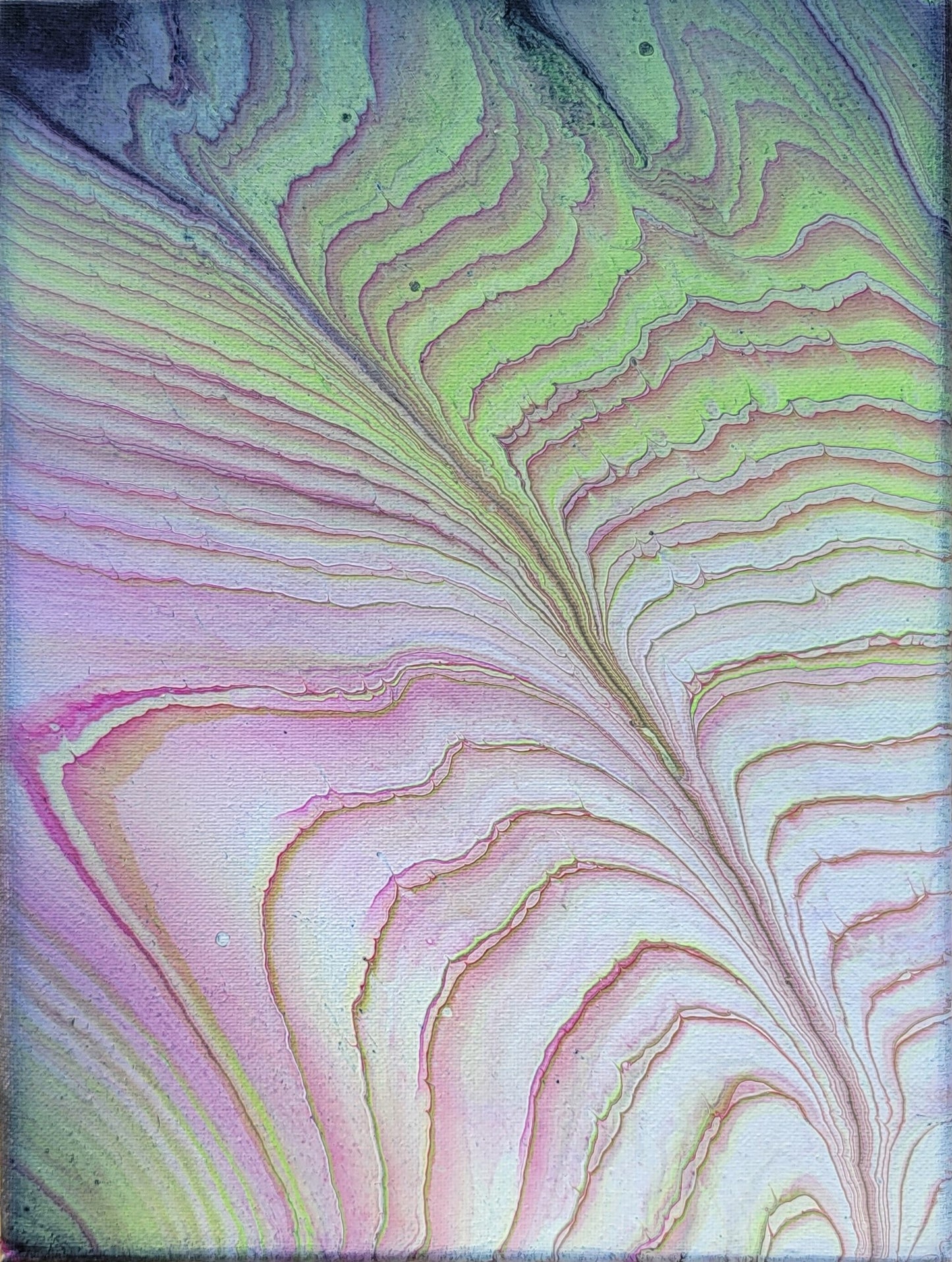 Original Acrylic Fluid Art Painting 9x12 – “The Journey” Abstract Pour