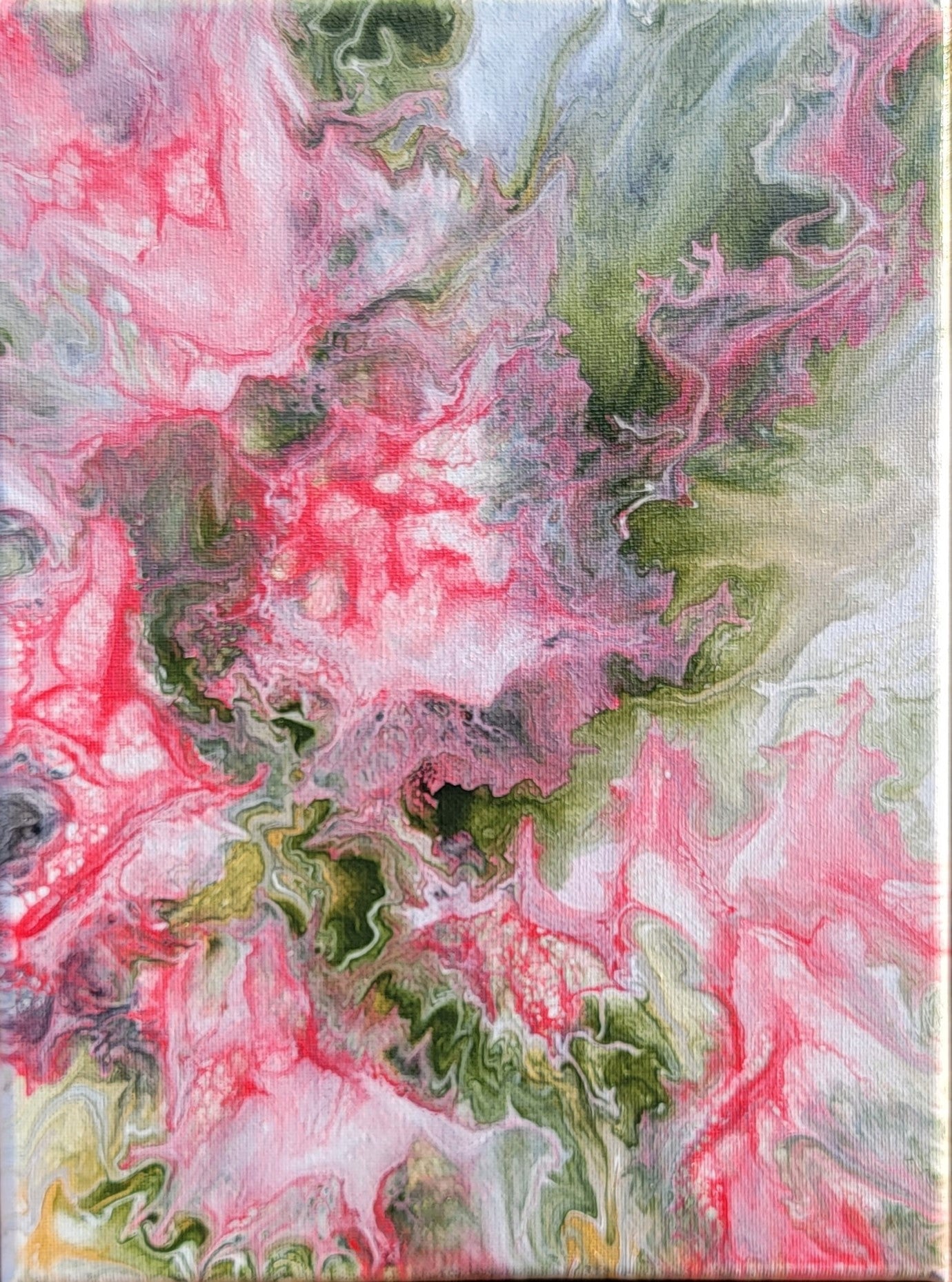 Poured Acrylic painting 9" x 12"